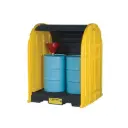 Cobertizo DrumShed™ de 2 barriles con puerta enrollable, EcoPolyBlend™